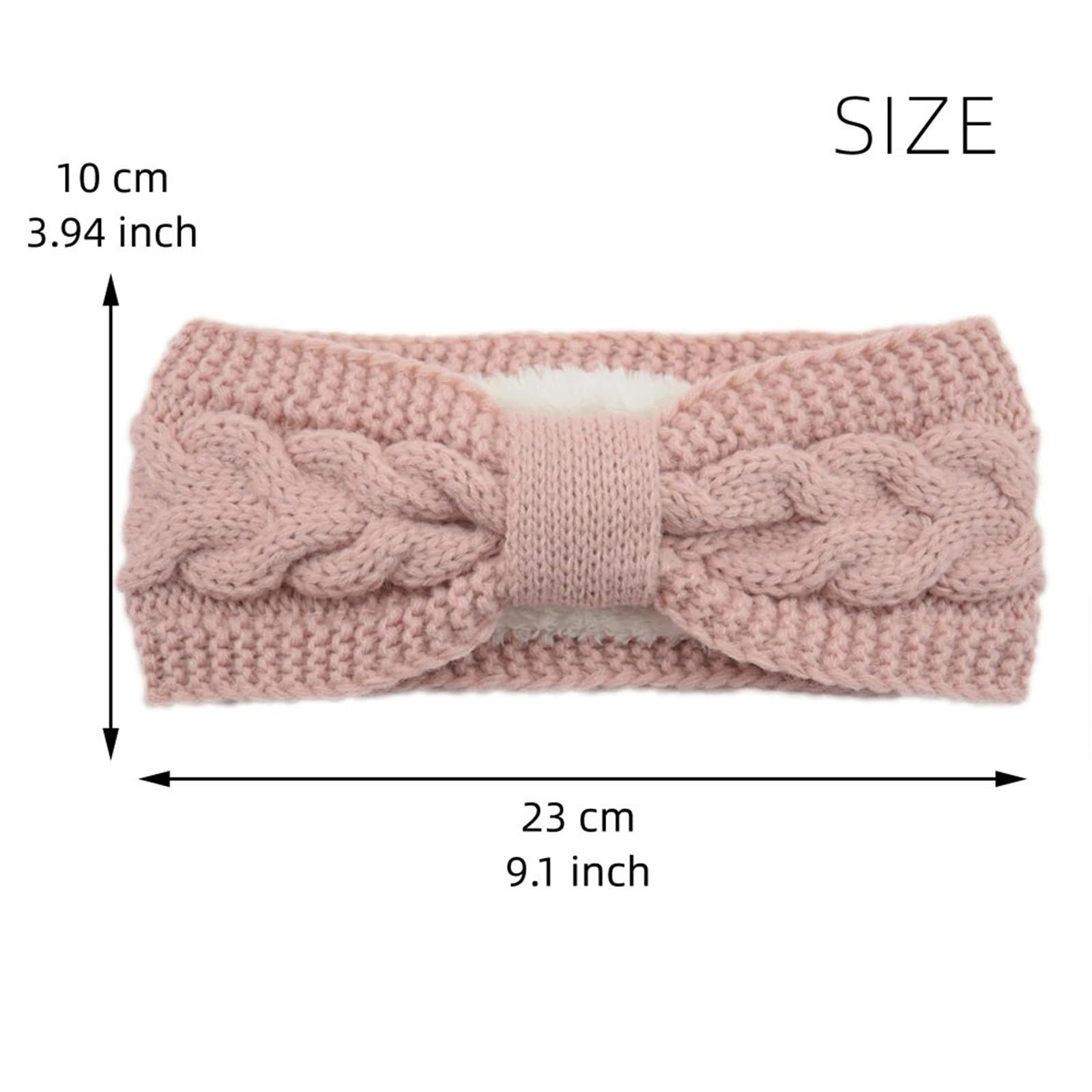 Stirnband 2 stücke Fuzzy Gefüttert Stirnbänder for Frau Solide Warme Haarband Elastische Sport Yoga Mädchen Haarband Haar Zubehör Winter Stirnband(2PCS)