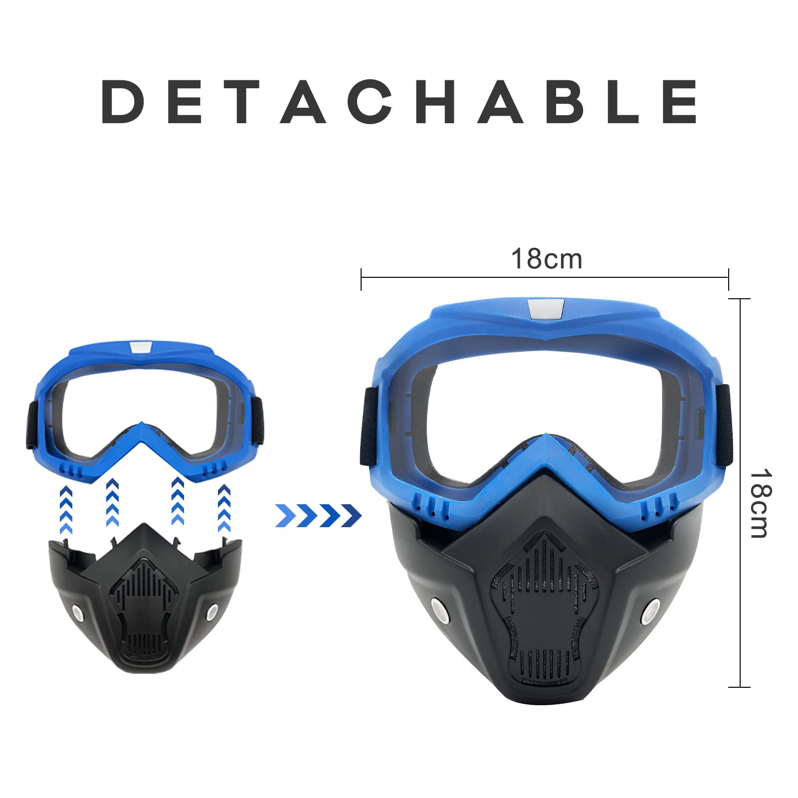 POKONBOY 2 Pack Tactical Masks Compatible with Nerf Rival, Apollo, Ze, Khaos, Atlas, & Artemis Blasters, Detachable Mask and Goggles for Kids