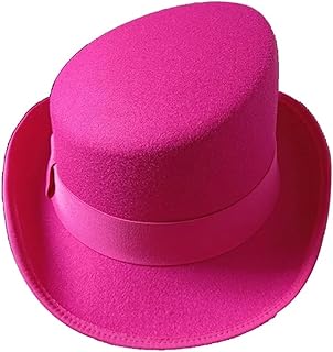 XUMKFJRE Sombrero De Fieltro De Copa Alta, Sombrero De 9 Colores, Sombrero Mágico, Sombrero De Copa For Hombre para Fiestas(Rose Red)