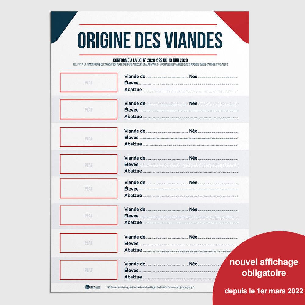 Pack d'Affichages Obligatoires pour Restaurant (8 affichages)