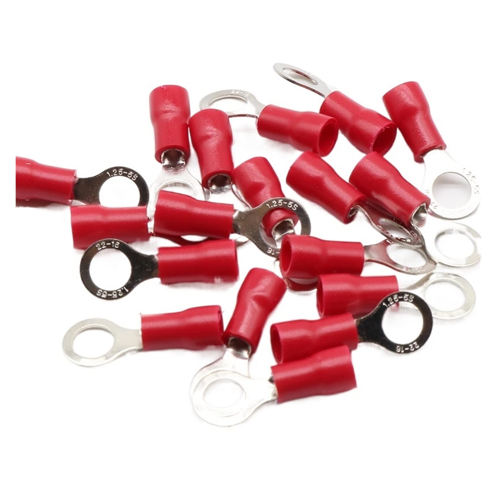 Gsgc Red Rv1.25-5 Insulated Crimp Ring Terminal Cable Wire Connector 100Pcs/Pack Ring Terminal