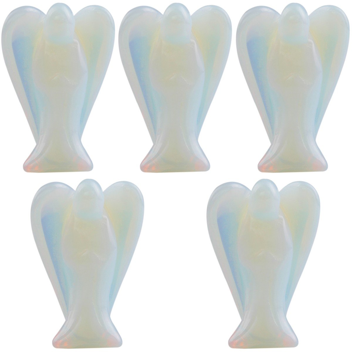 Cristaux Pierre Précieuse Sculpté en Ange Gardien : Cadeau Spirituel mookaitedecor