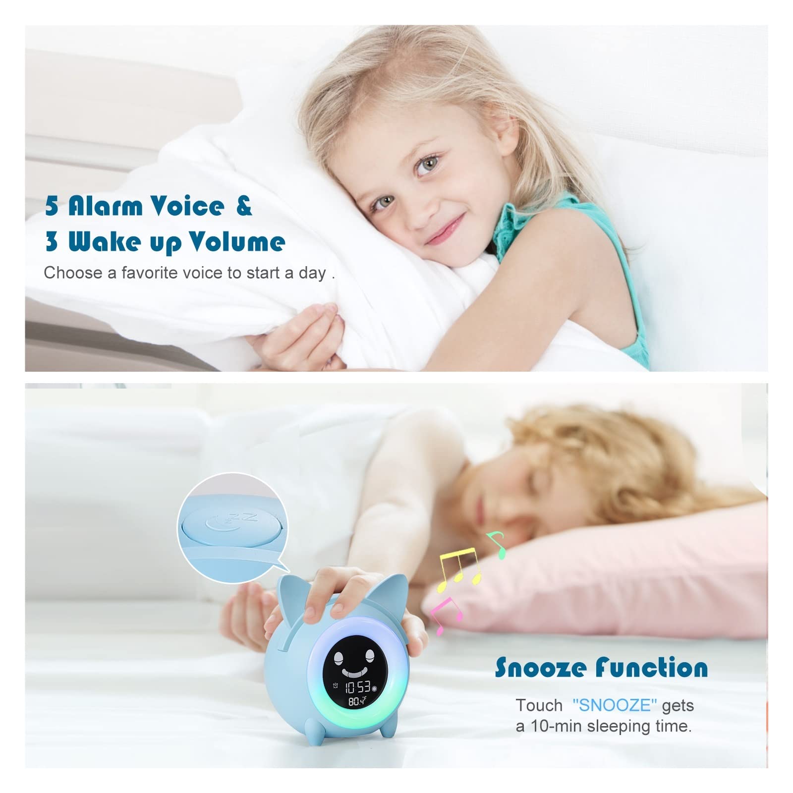 C3 Kid's Wekker Digitale Leuke Nachtkastje Klok Countdown Functie Kinderen Slaap Trainer Snooze Training Tool voor Jongens en Meisjes