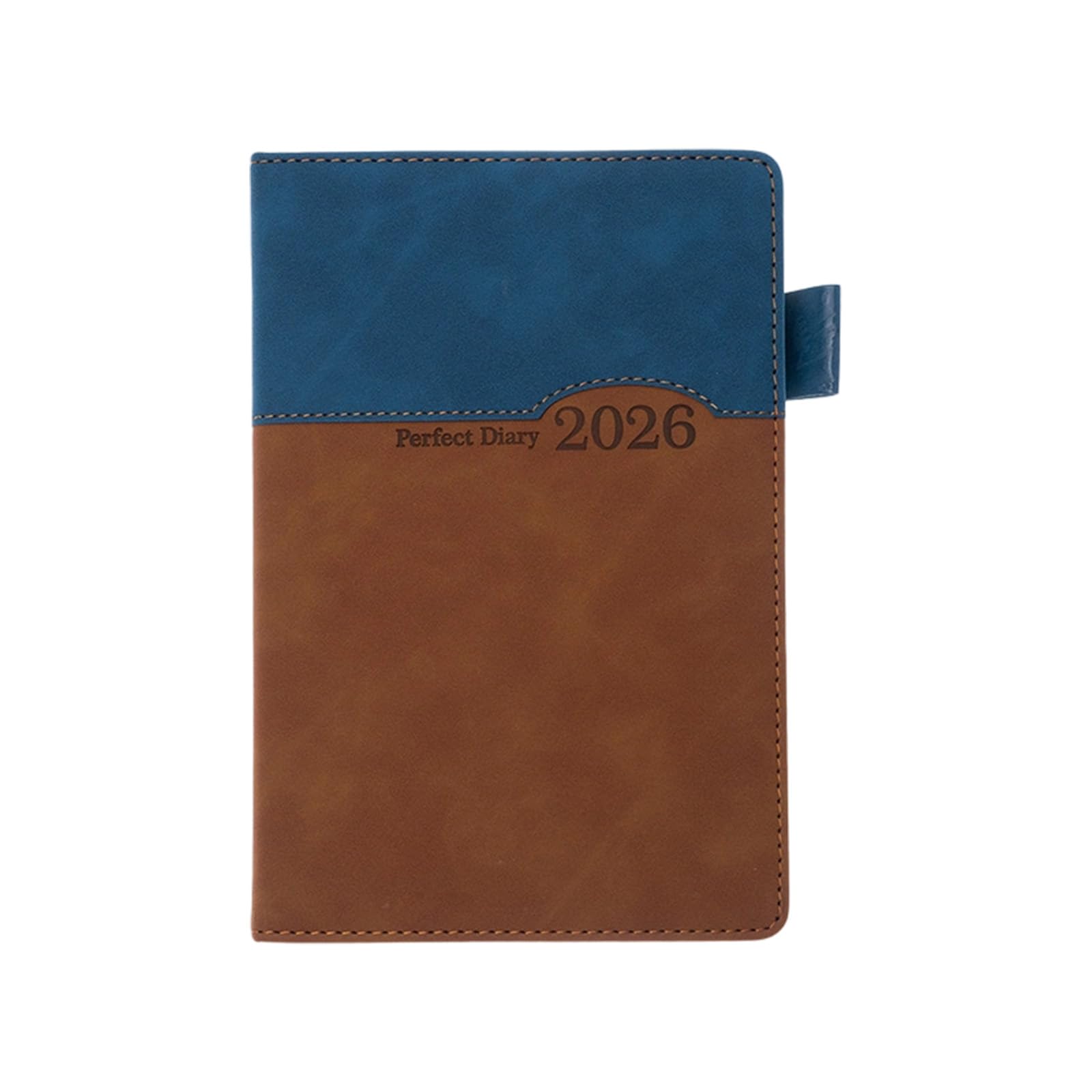 Daily Journal 400-stronicowy terminarz z wyściółką ze skóry PU Planista akademicki z kolorowymi zakładkami miesięcznymi do notatnika z harmonogramem(Dark Blue)