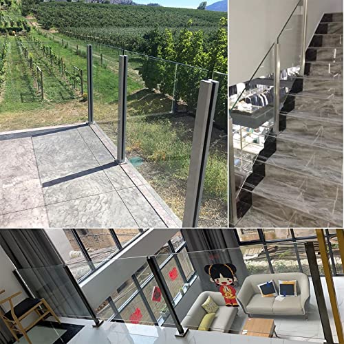 LZMZMQ Glasgeländer Glasklemmen Terrassendeck Innenhof Glasgeländerpfosten, Außeninnentreppenplatten Abstands-/Basisschiene Für Balkon-Mall-Eingang, Clear View Zaunsystem Hotel Gartenmauer LZMZMQ Glasgeländer Glasklemmen Terrassendeck Innenhof Glasgeländerpfosten, Außeninnentreppenplatten Abstands-/Basisschiene Für Balkon-Mall-Eingang, Clear View Zaunsystem Hotel Gartenmauer