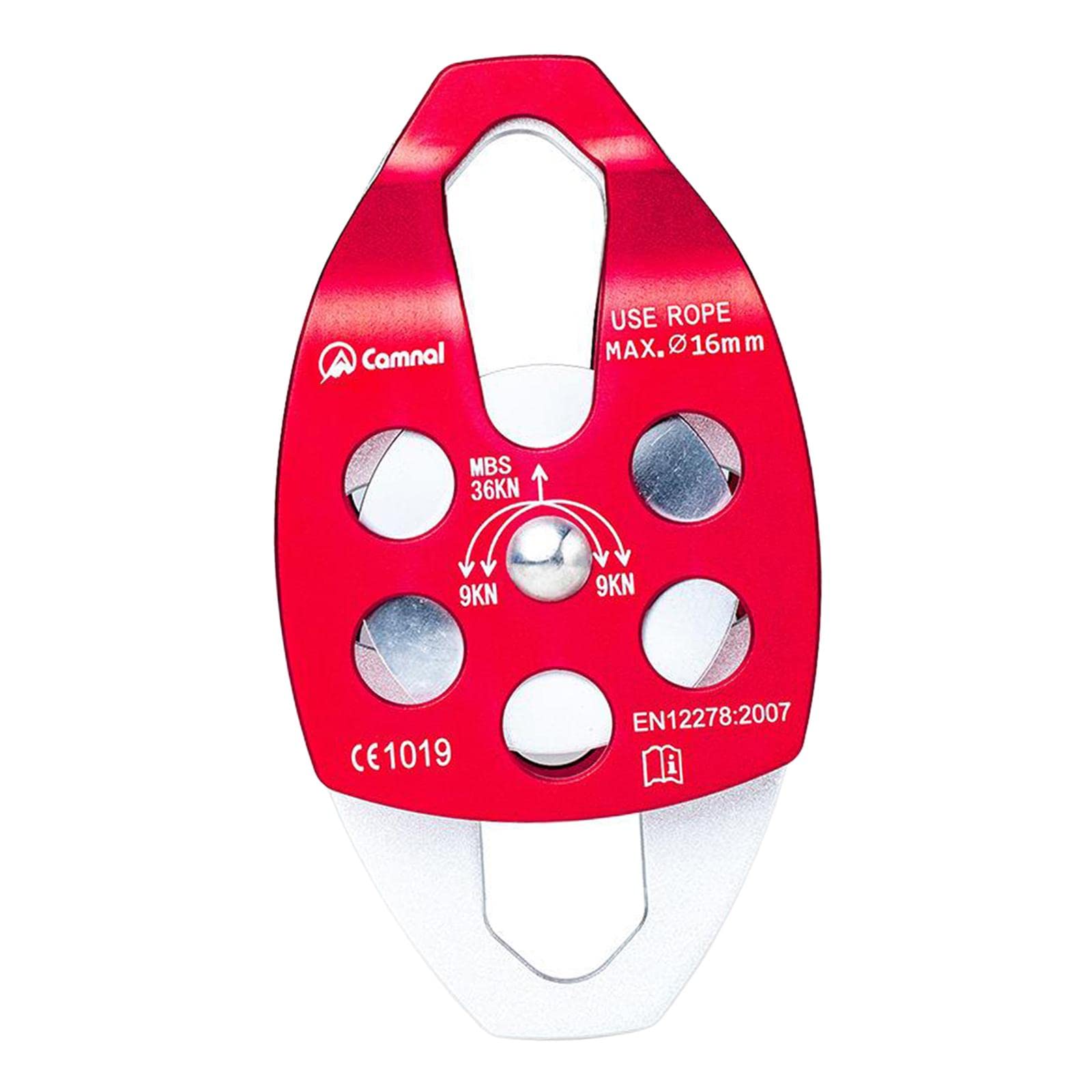 Polea de escalada doble polea 36KNRigging dispositivo de espeleología para cuerda de 16 mm