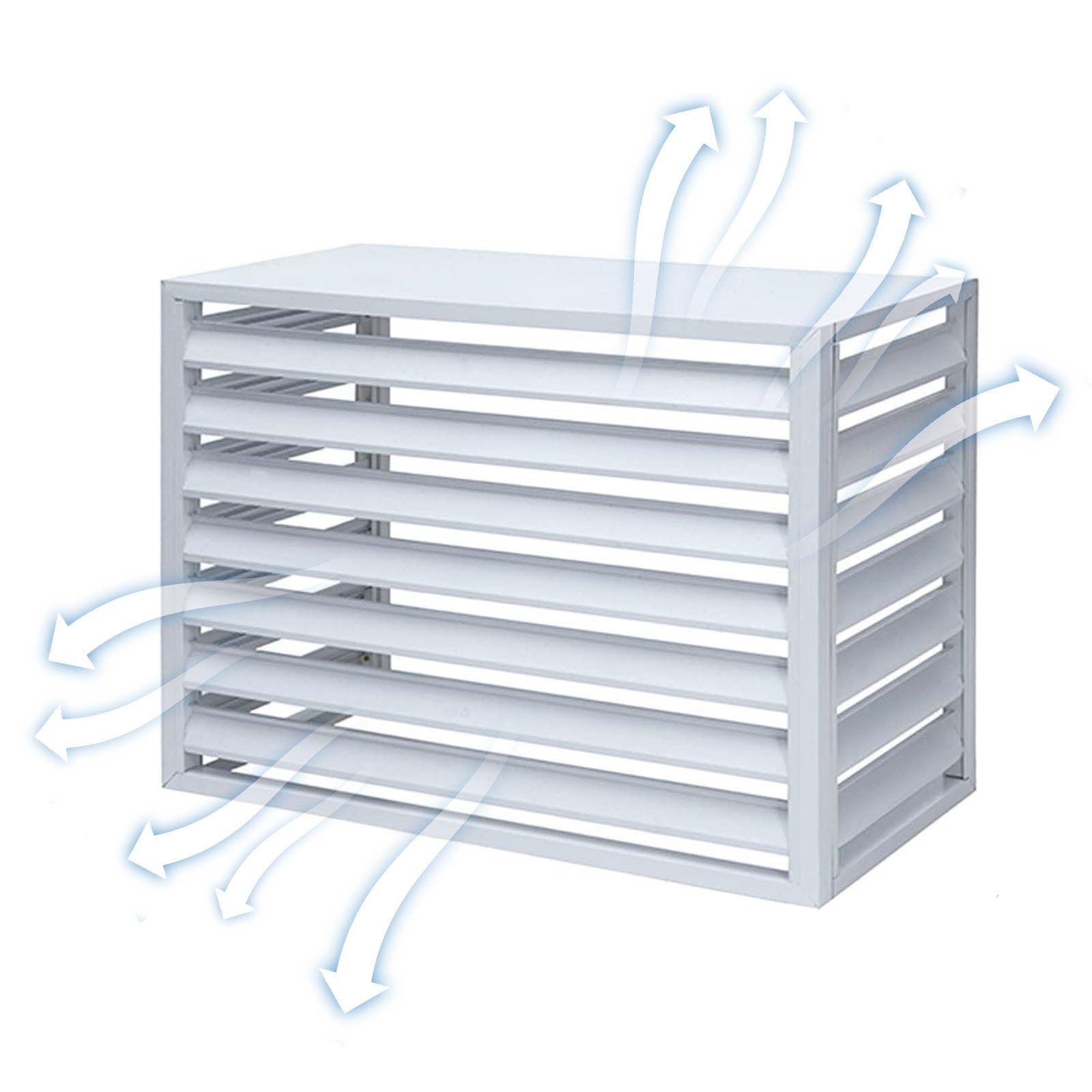 QYMYOZ Outdoor Privacy Fence Panels for Air Conditioners Waterproof & Rainproof Condenser Covers Ventilated White Protective Screen (100cm)