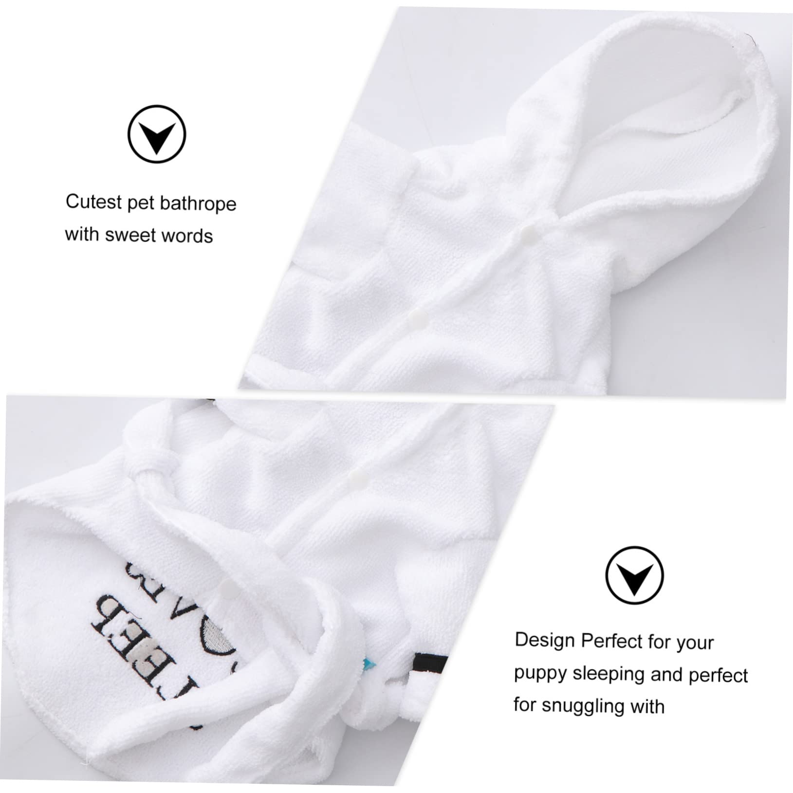 Kisangel 3stücke Fast Dry Pet Bathrobe Für Hunde Und Katzen Schnelltrocknender Super Saugfähiger Bademantel Mit Kapuze Weiß Für Baden Nässe