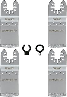 XXGO 4 Pcs Oscillating Multi Tool Diamond Saw Blades for Grout Removal Flush Cutting Compatible with Bosch Dremel Fein Harbor Freight Makita Milwaukee Porter Cable Ridgid Ryobi Rockwell XG3304D