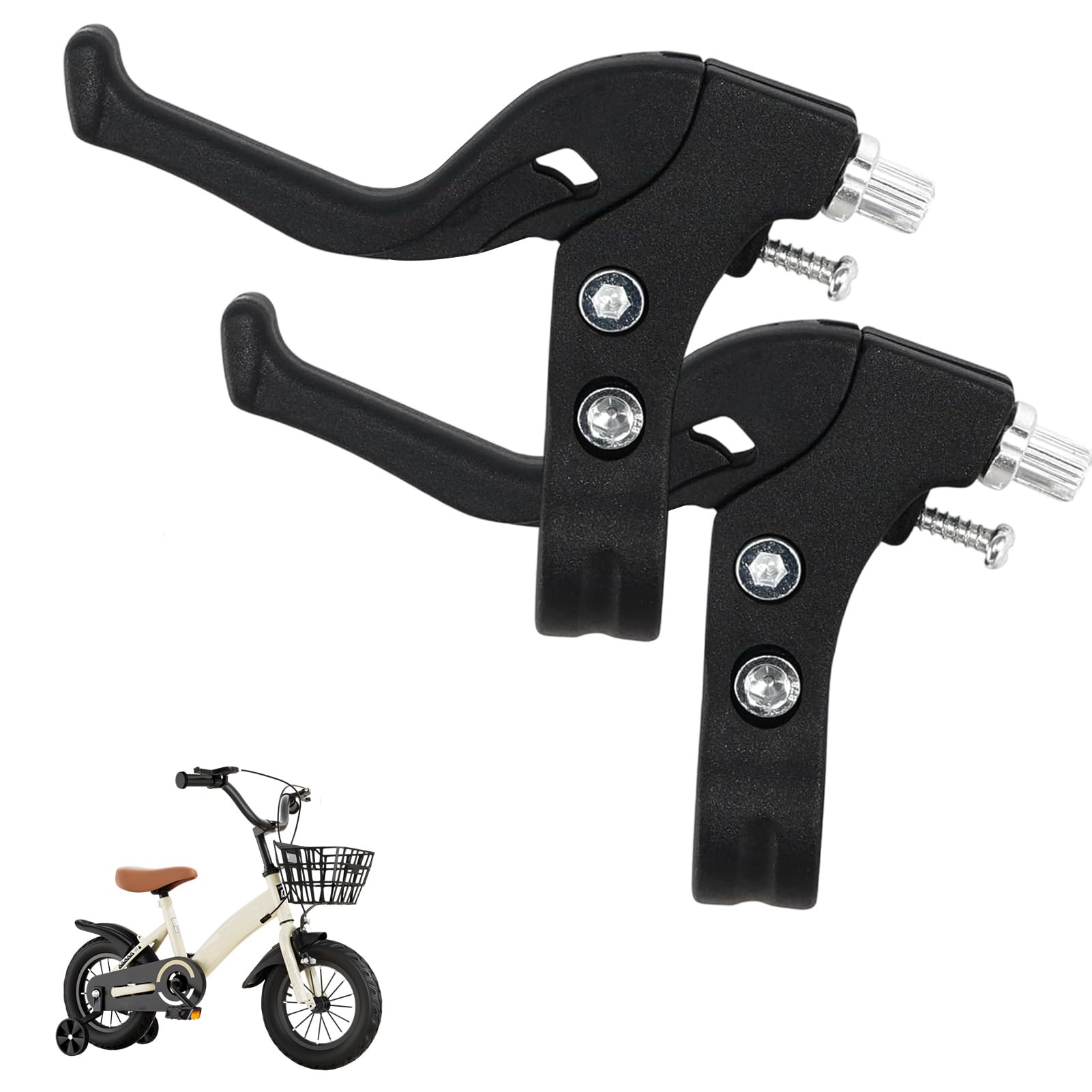 Paire De Leviers De Frein Pour Vélo Enfant - Universels, En Plastique Noir, Réglables, Faciles à Installer, Pour VTT, Vélo Pliant, Etc.