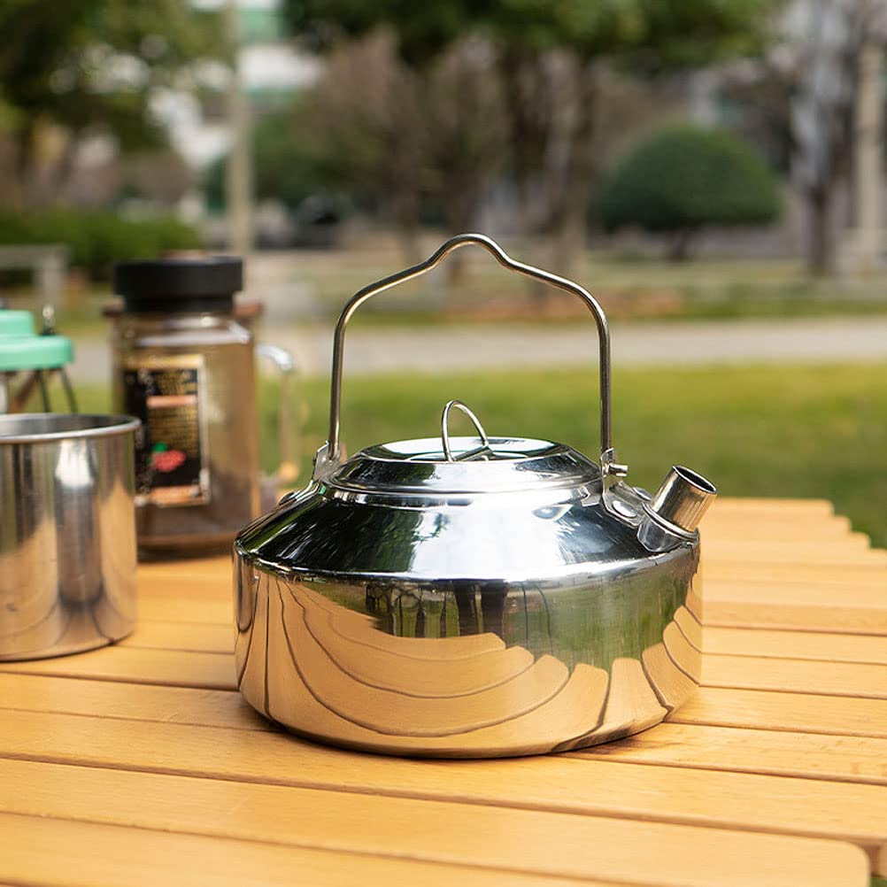 Mini Bouilloire De Camping 1L - Acier Inoxydable 304, Légère (255g), Avec Poignée Pliable - Idéale Randonnée, Cuisine, Café