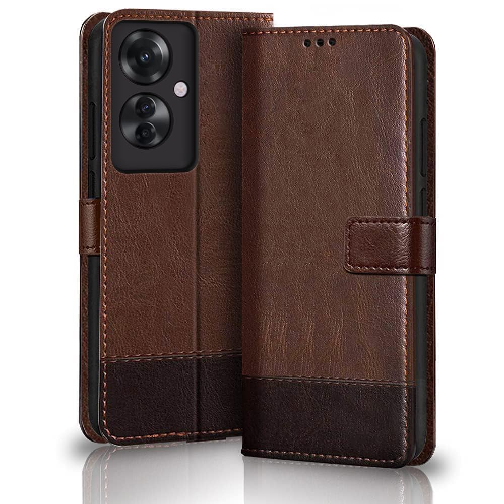 TheGiftKart Flip Back Cover Case for Oppo F25 Pro 5G | Dual-Color Leather Finish | Inbuilt Stand & Pockets | Wallet Style Flip Back Case Cover for Oppo F25 Pro 5G (Faux Leather, Brown & Coffee) (B0CWPGNFZ4) Amazon Price History, Amazon Price Tracker