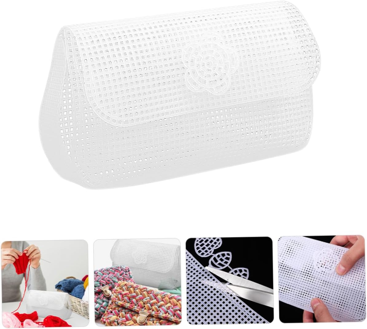 YOSADIER 5pcs White Plastic Mesh Canvas Sheets for Bag Making Accessories Lightweight and Crafting Material for Quilting Embroidery and Needlework Projects