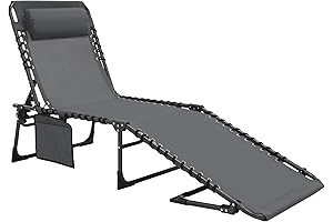 VEIKOU Sun Loungers Outdoor Folding, 5-Position Adjustable