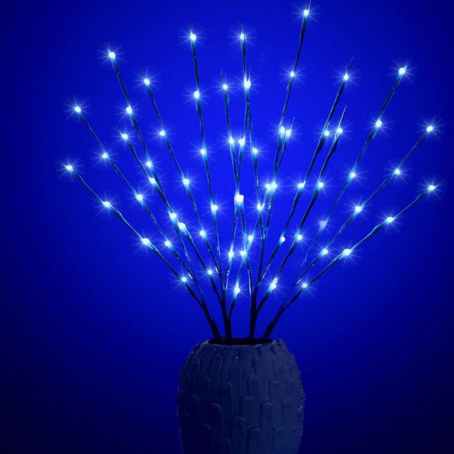 6 Pack Led Branch Light Battery Operated Lighted Branch with 120LED Blue Lights,Blue Lighted Branches Vase Filler Willow Twig Lighted Branch for Outdoor and Indoor