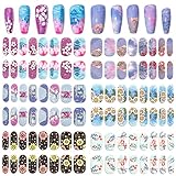 Sun&Beam Nails Full Nail Wraps Art Stickers Nail Polish Strips Self-Adhesive with Design for Women G