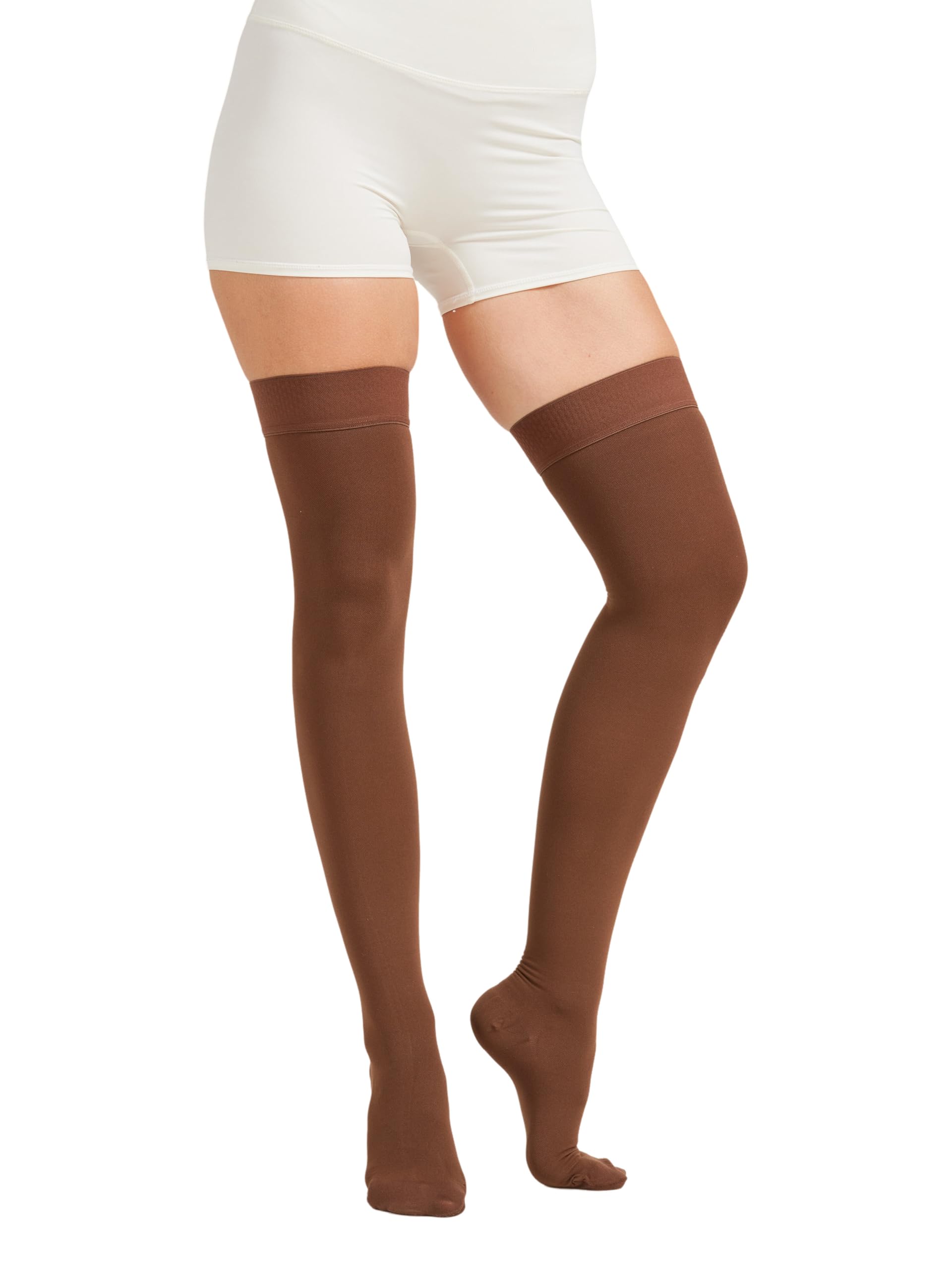 NURCOM Compression Stockings, Closed Toe, 15-20 mmHg, Brown 3XL