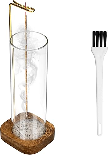 Insence - Soporte de incienso moderno, soporte para quemador de incienso con cepillo de lavado para dormitorio, sala de estar, estudio, sala de yoga