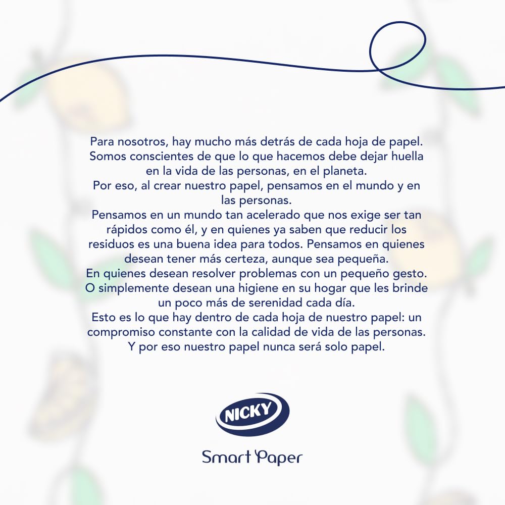 Nicky Limón Papel de Cocina, 2 Rollos, Hojas de 2 Capas, 100 Hojas por Rollo, Papel Súper Absorbente Perfumado al Limón, Papel 100% Certificado Fsc
