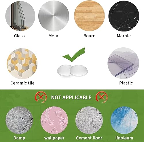 Miniatura 5 de Parachoques de puerta de gabinete de súper alta viscosidad -200 piezas de almohadillas adhesivas transparentes de 25 pulgadas de diámetro,