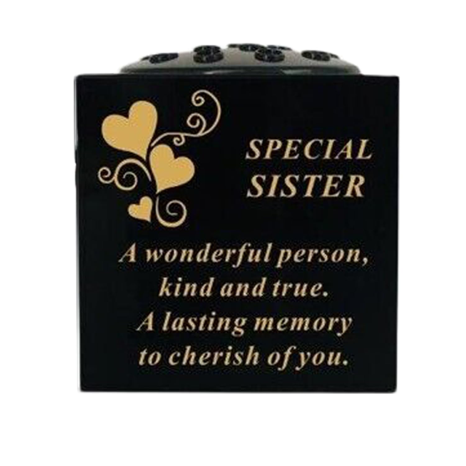 Yaldram Graveside Memorial Rose Bowl, Grave Vase Container for Flower with Personalised Verse Memorial Gift for Loved One. (Sister)
