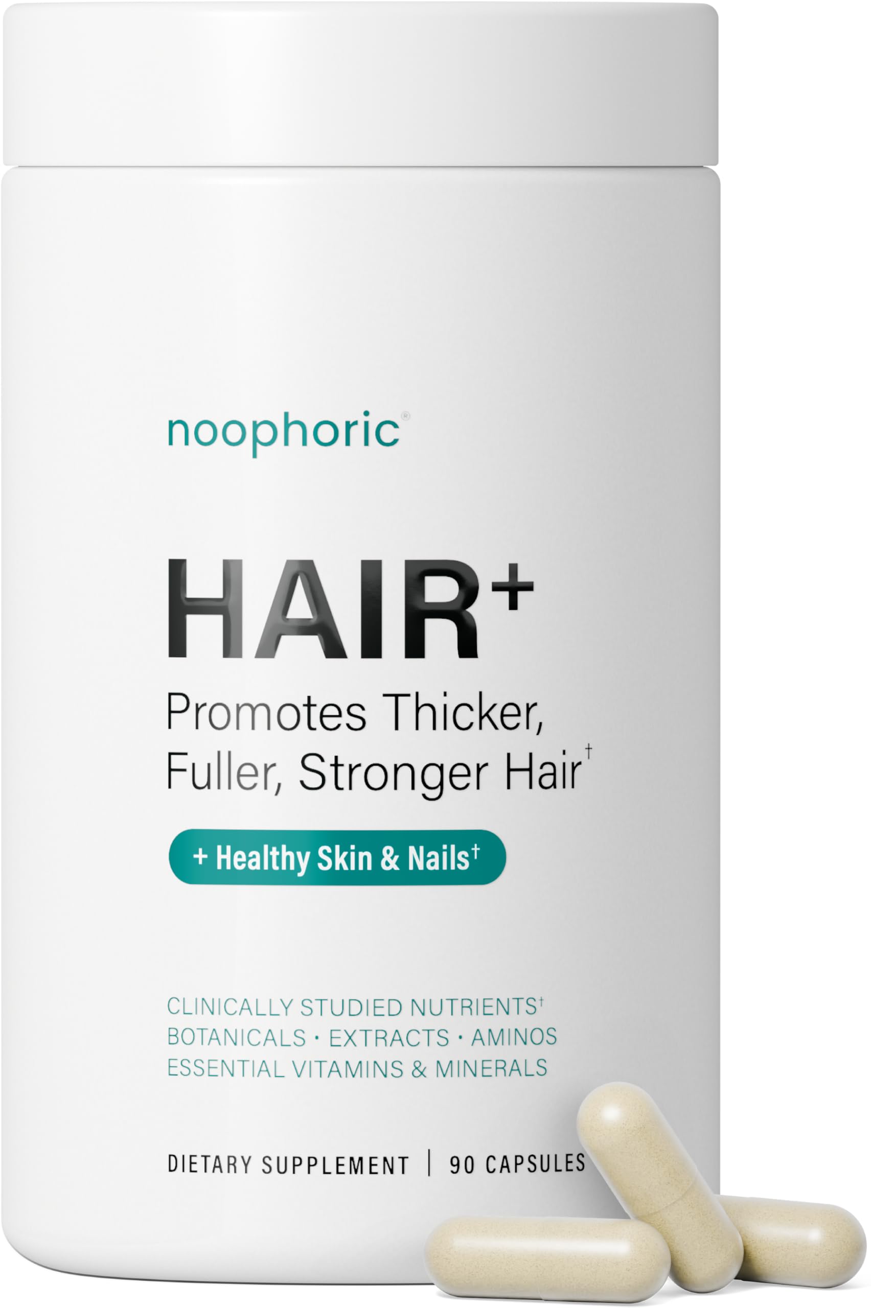 Noophoric Hair Growth Vitamins for Women with Biotin, Zinc & Saw Palmetto, 90 Capsules