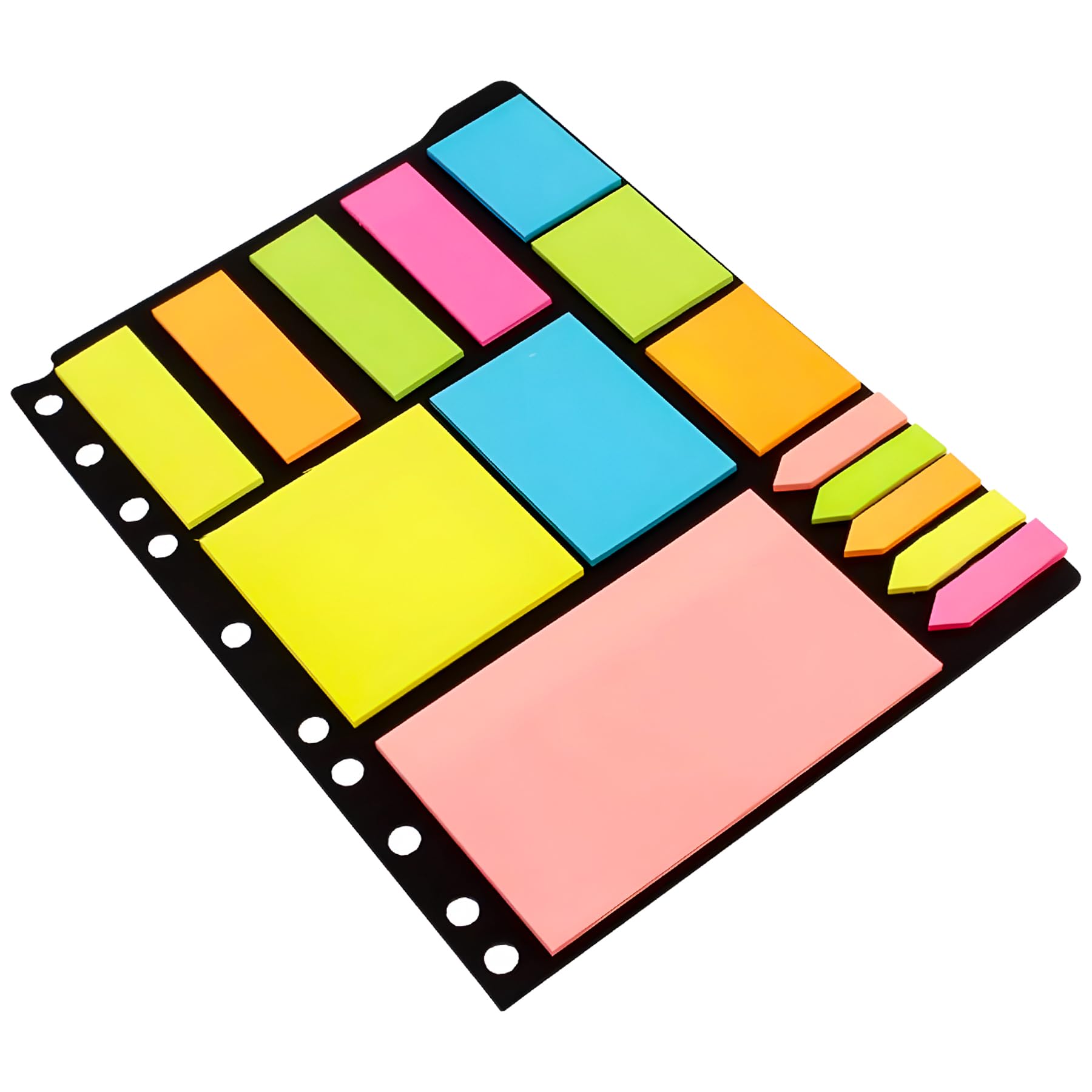 WISHKEY Sticky Notes and Index Page Markers, 375 Sheets Sticky Notes, Sticky Pad for Study, Point It Marker Stationery Items, Self-Adhesive Memo Pad, Bookmark Memo Sticker (Multicolor, 375 Notes)