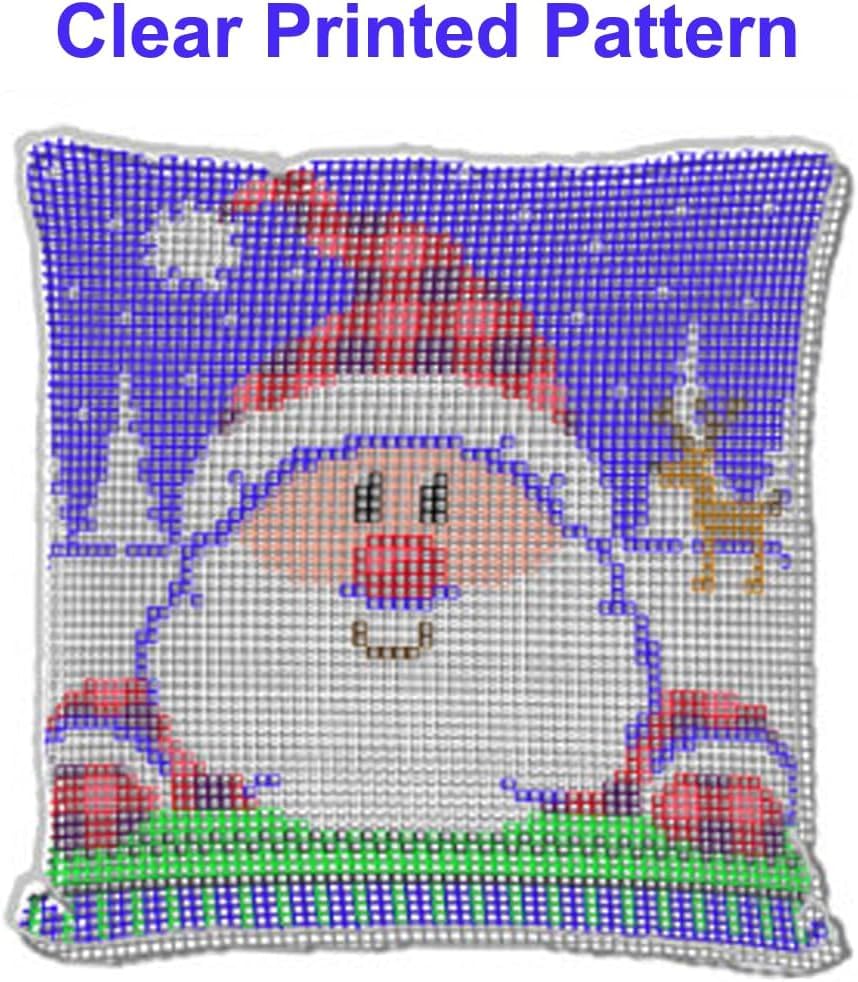 Image of YOOTOM Latch Hook Kits for Adult Kids Begginers, Latch Hook Pillow Cushion DIY Embroidery Pillowcase Making Crafts with Pre-Printed 17x17in, Home Sofa Decor