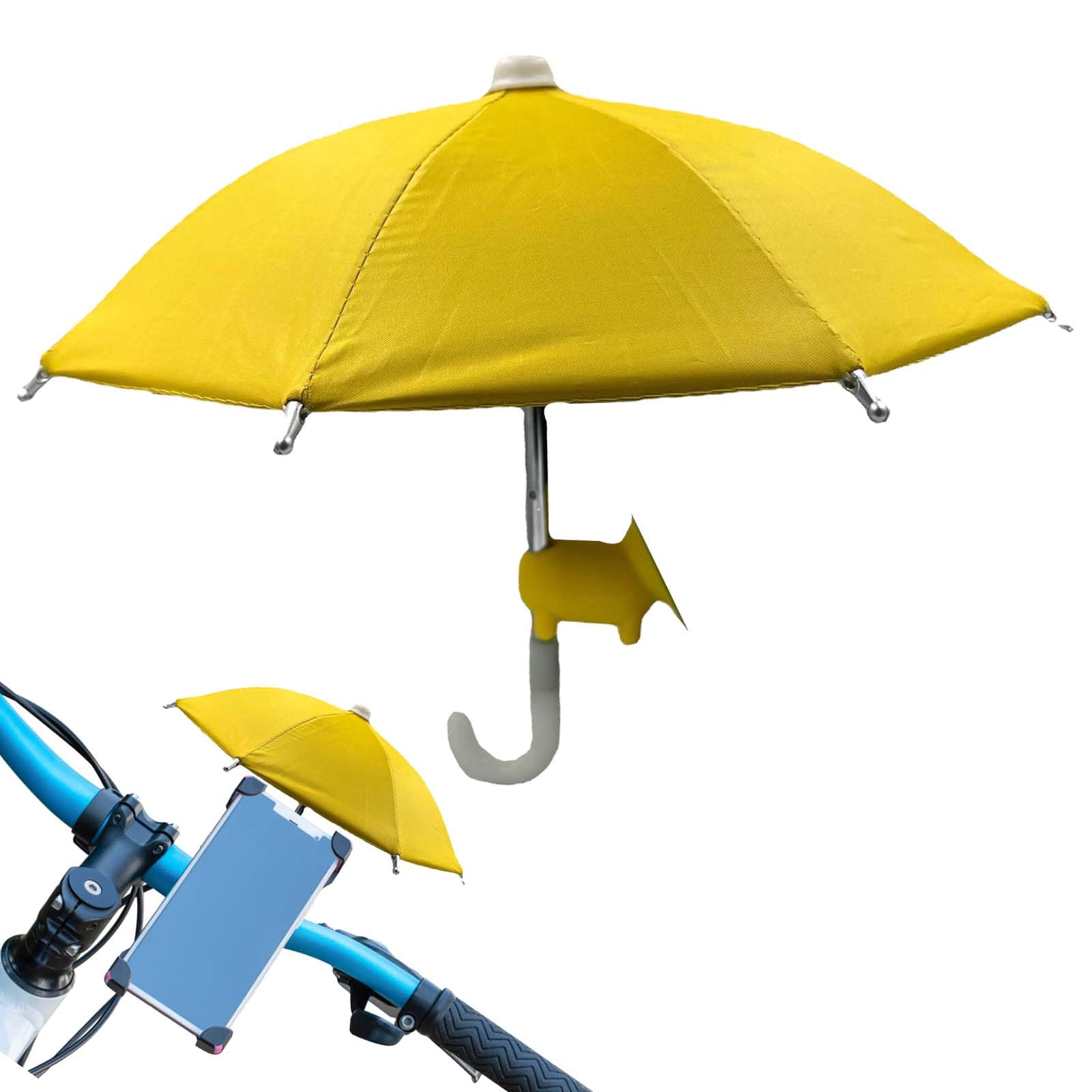Lesunbak Yellow Cell Phone Sunshade Holder - Outdoor Sun Phone Umbrella Mobile Holder, Cell Phone Cute Sunshade, Car Navigation Shade Visor Anti-Glare Sun Shield (Yellow)