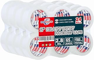 Heavy Duty Packing Tape 24 Rolls, Total 1560Y, Clear, 2.8 mil, 1.88 inch x 65 Yards, Ultra Strong, Refill for Packaging and Shipping