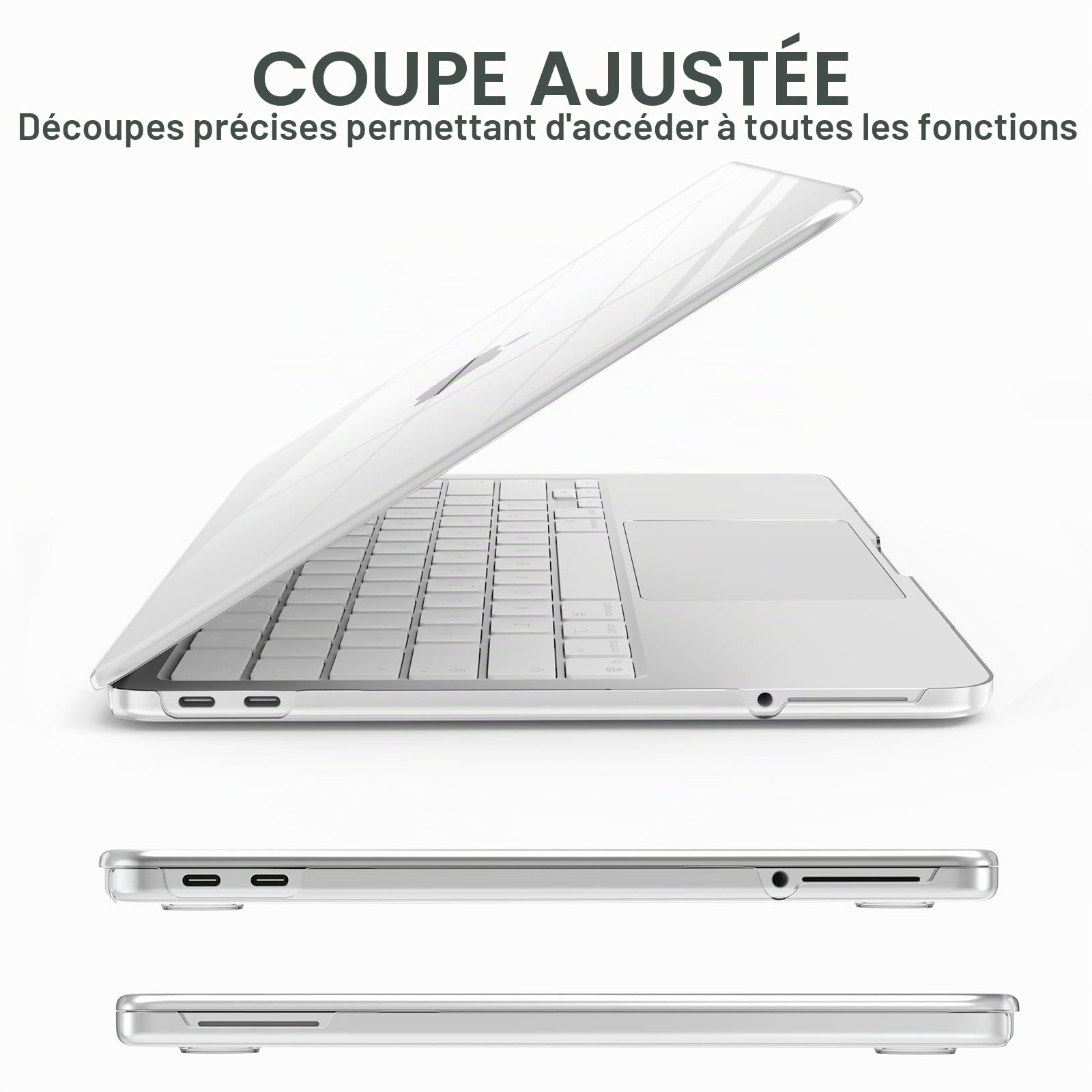 AKIT Compatible avec MacBook Neo 13" Version 2026, Coque Rigide en Plastique Ultra Fine pour Ordinateur Portable + Protecteur d'écran + Protection de Clavier pour MacBook Neo 13" A3404, Transparent