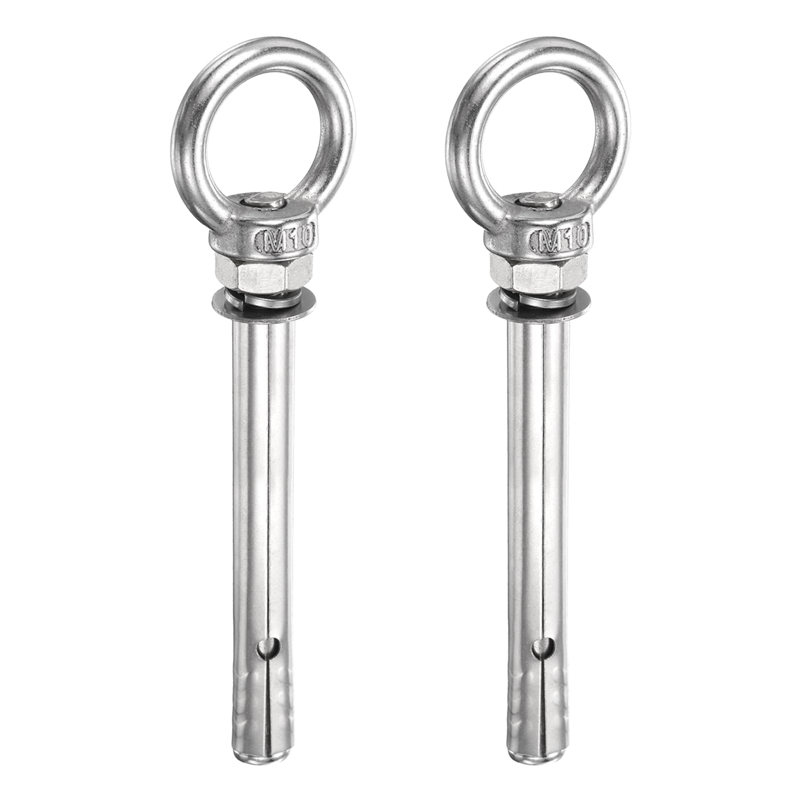 PATIKIL M10x90mm Expansion Lifting Eyebolt, 2 Pcs Stainless Steel Ring Lifting Expansion Bolts Screw Heavy Duty Internal Eye Bolt Fastener with Eye Ring for Concrete Wall Masonry โ image 1