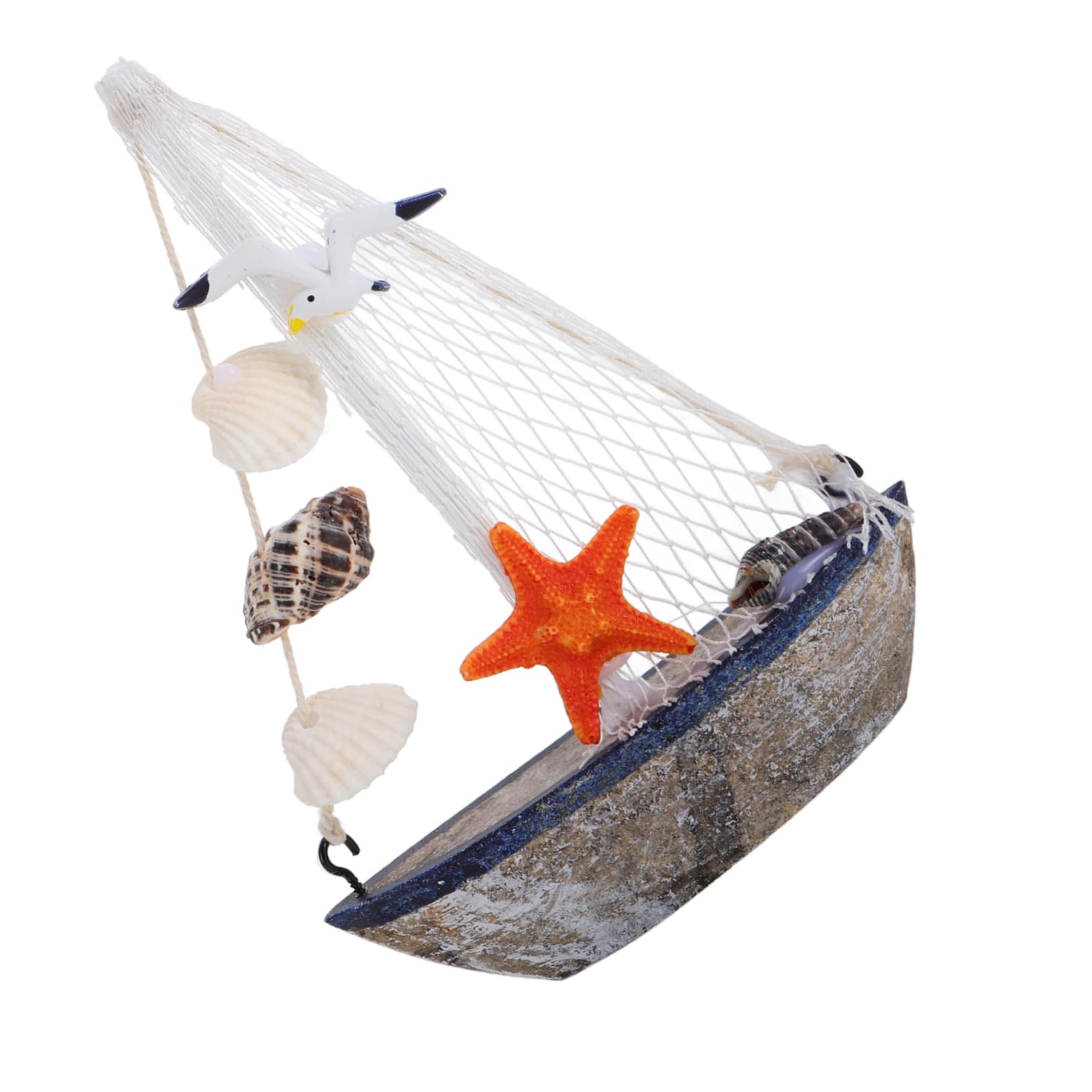 HANABASS Mini Sailboat Model Vintage Decor Home Decor Captain Sailing and Boating Ornament Nautical Decor for Home Sail Boat Miniature Life Buoy Nautical Decor Sailing Boat Decor Wood