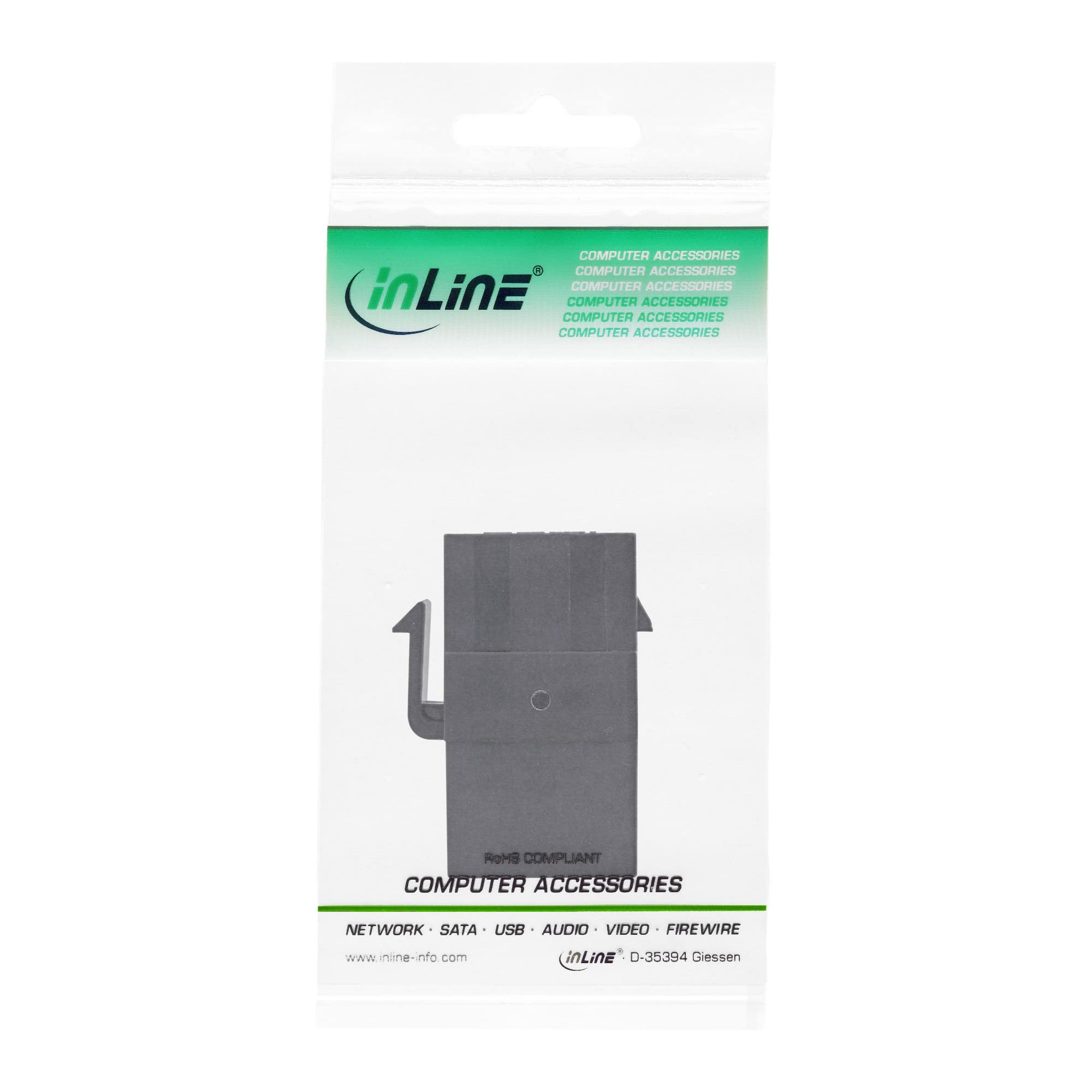 InLine 76202M HDMI Keystone Snap-In wkładka 4K/60Hz, HDMI A gniazdo/gniazdo, czarne