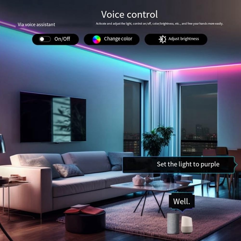 WiFi Graffiti Neon LED Strip Lights App Timing Color Tuning 1600MP Put Security RGB Color Rope Lights con enchufe UE