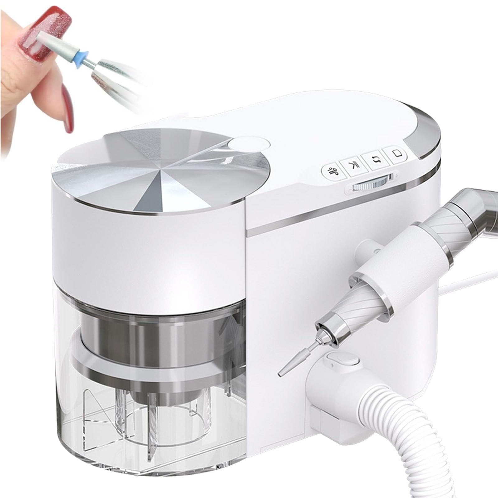 Nail Dust Collector, Electric Nail File Polisher with Vacuum Suction