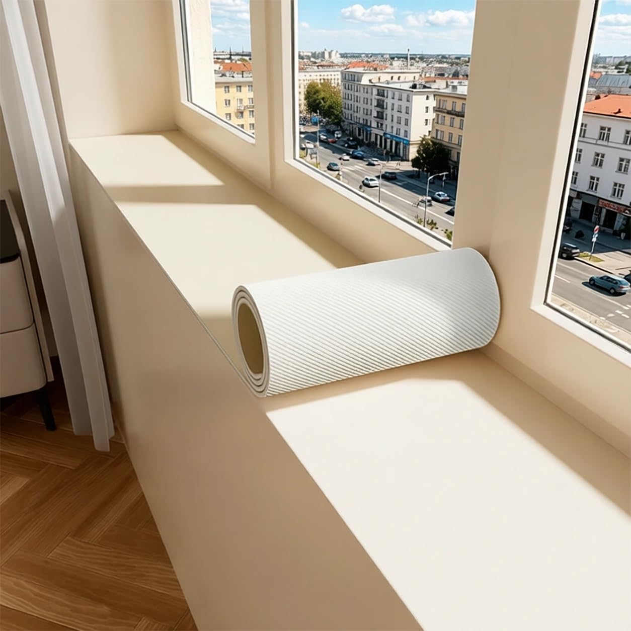 YSPZDQ Window Sill Cover 3.5mm Thick, Heat & Water Resistant Window Cill Cover/Protector, Silicone Non-Slip Mat, Window Seat Cushion for Narrow Sills & Bay Windows(Yellow,100x35cm)