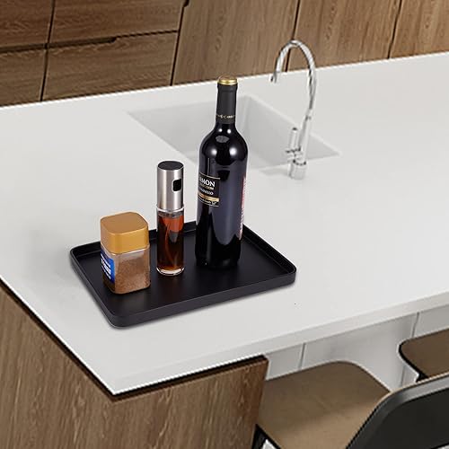 Miniatura 8 de Bandeja de tocador para lavabo de baño, bandeja de baño de resina grande, bandeja de perfume, bandeja decorativa rectangular organizadora para