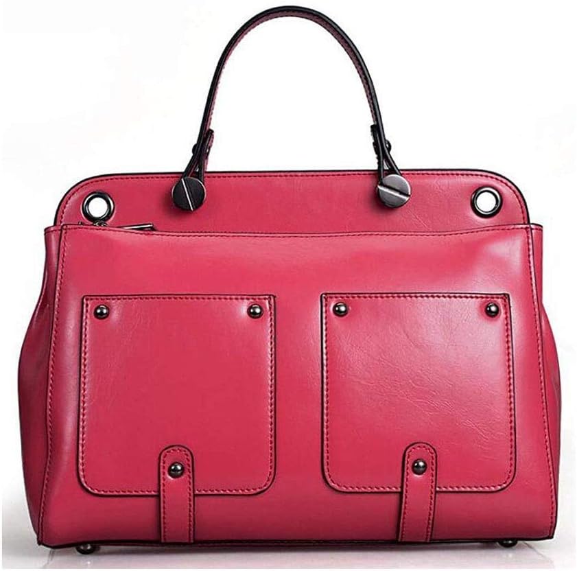 Handbag， Bag，Handbag Leather Oil Wax Lady Bag Retro Shoulder Diagonal Package Multi-Pocket Capacity