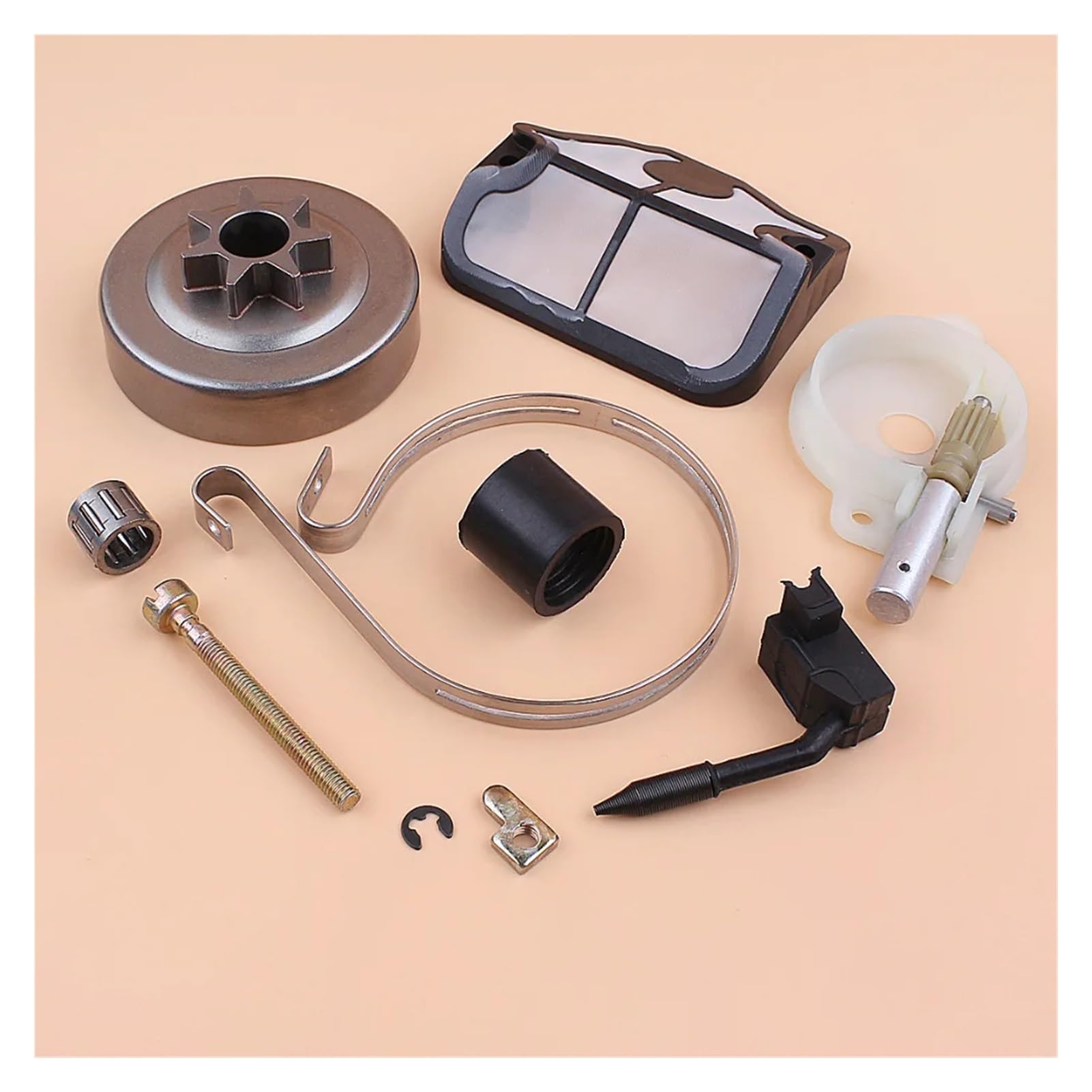 Kit tendicatena Tamburo Frizione e Fascia Freno for Motosega 142 141 137 136 36 41 Ricambi for motoseghe