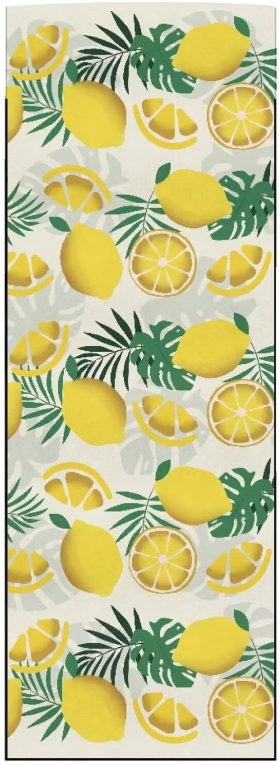 Yellow Lemon Green Monstera Palm Leaf Print Patio Chaise Lounge Chair Towel Covers Cushions, Reclining Chair Blanket Mat Pad for Pool Garden Lawn Beach