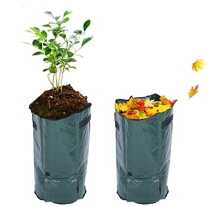 Ubersweet Garden Bags, 2PCS Leaf Waste Bag, Easy to Fold for Garden Parks Lawn ||