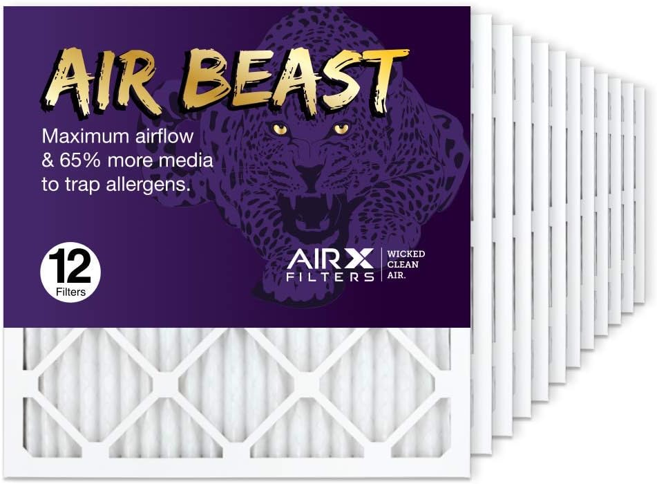 AIRx Filters 20x20x1 Air Filter MERV 11 Pleated HVAC AC Furnace Air Filter, Air Beast 12-Pack Made in the USA