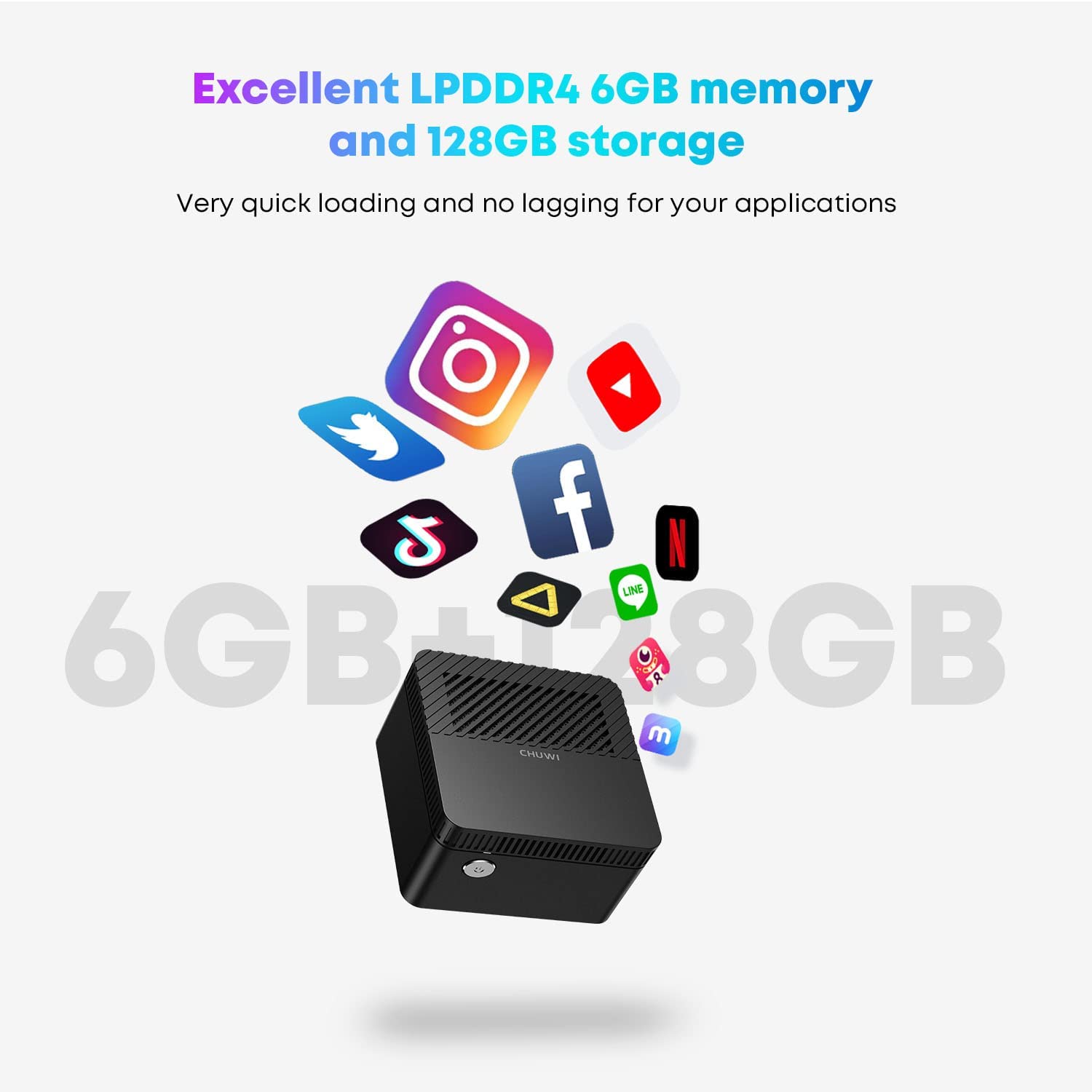 CHUWI LarkBox Pro Mini PC, 6GB RAM 128GB SSD, Intel Celeron J4125