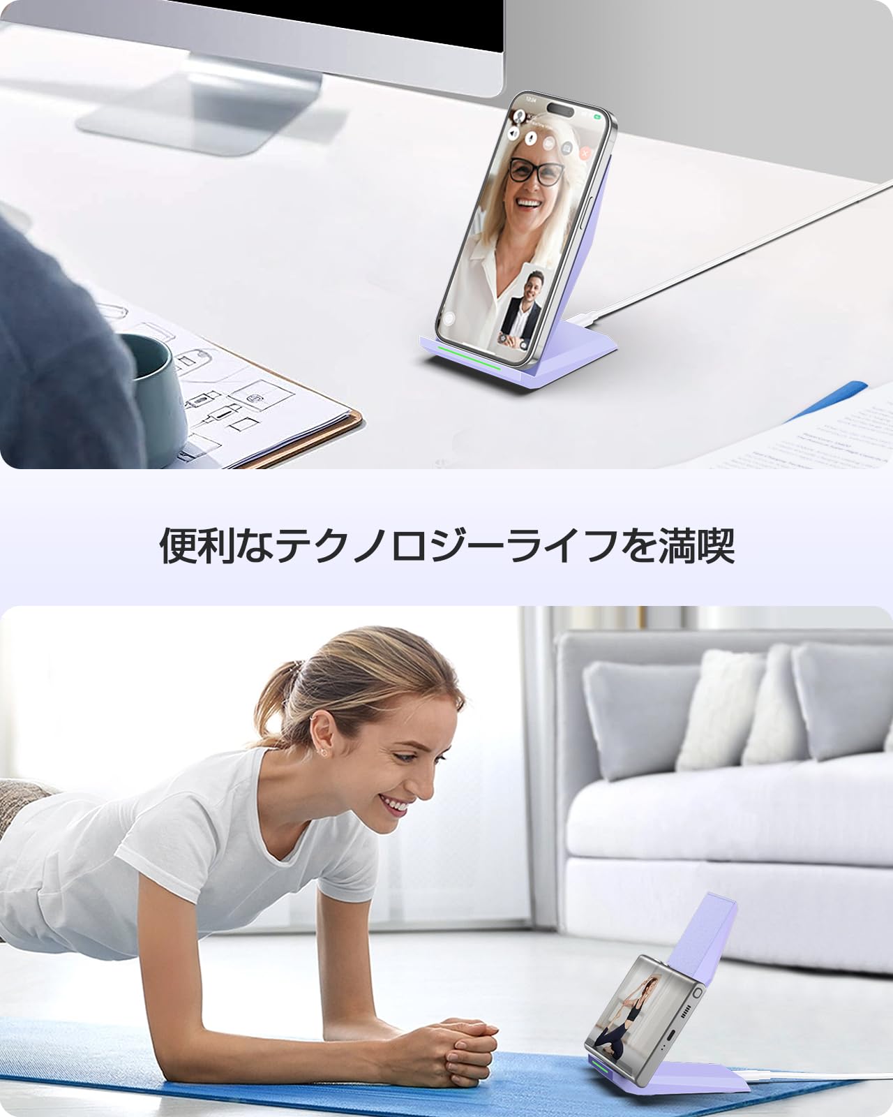 大特価‼️カーボン ワイヤレス充電器 Qi認証 最大15W出力⭐️ NANAMI ワイヤレス充電器 Qi認証 15W出力 USB Type-C