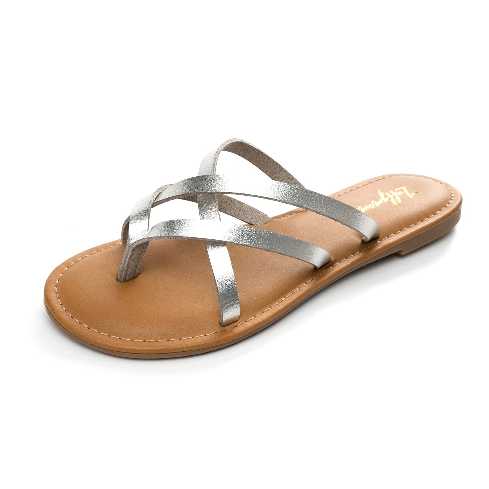 Luffymomo Women's Elastic Strap Flat Sandals Casual Summer Open Toe Sandal