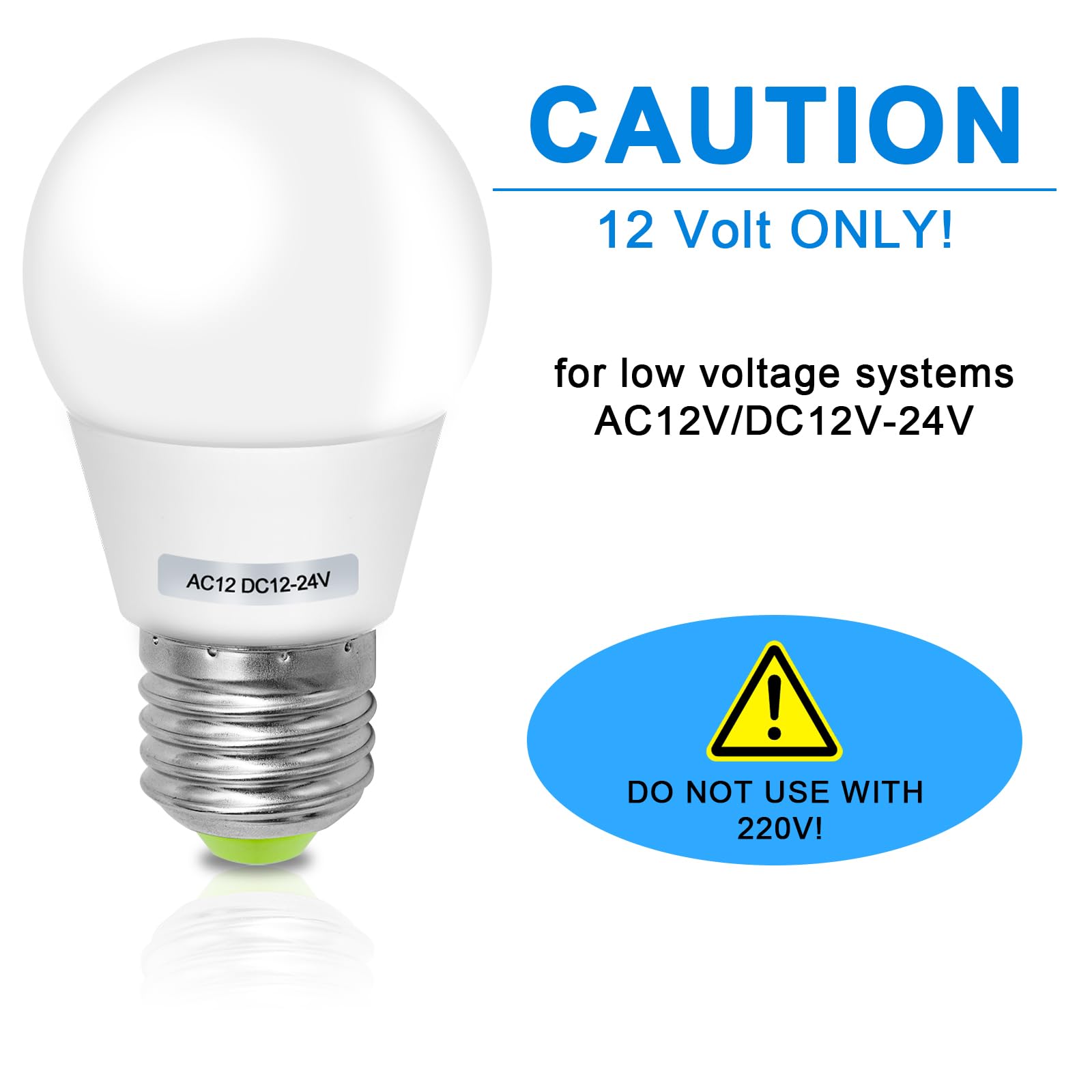 ZHENMING LED E27 Edison Screw Bulb 12 Volt 3W (Equivalent to 30W) Low Voltage Cool White 6000K for Off Grid Solar Lighting Marine Camper Lighting - Image 2