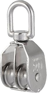 Aexit M20 304 Material Handling Stainless Steel Double Sheave Swiveling Head Lifting Crane Snatch Blocks Pulley Block