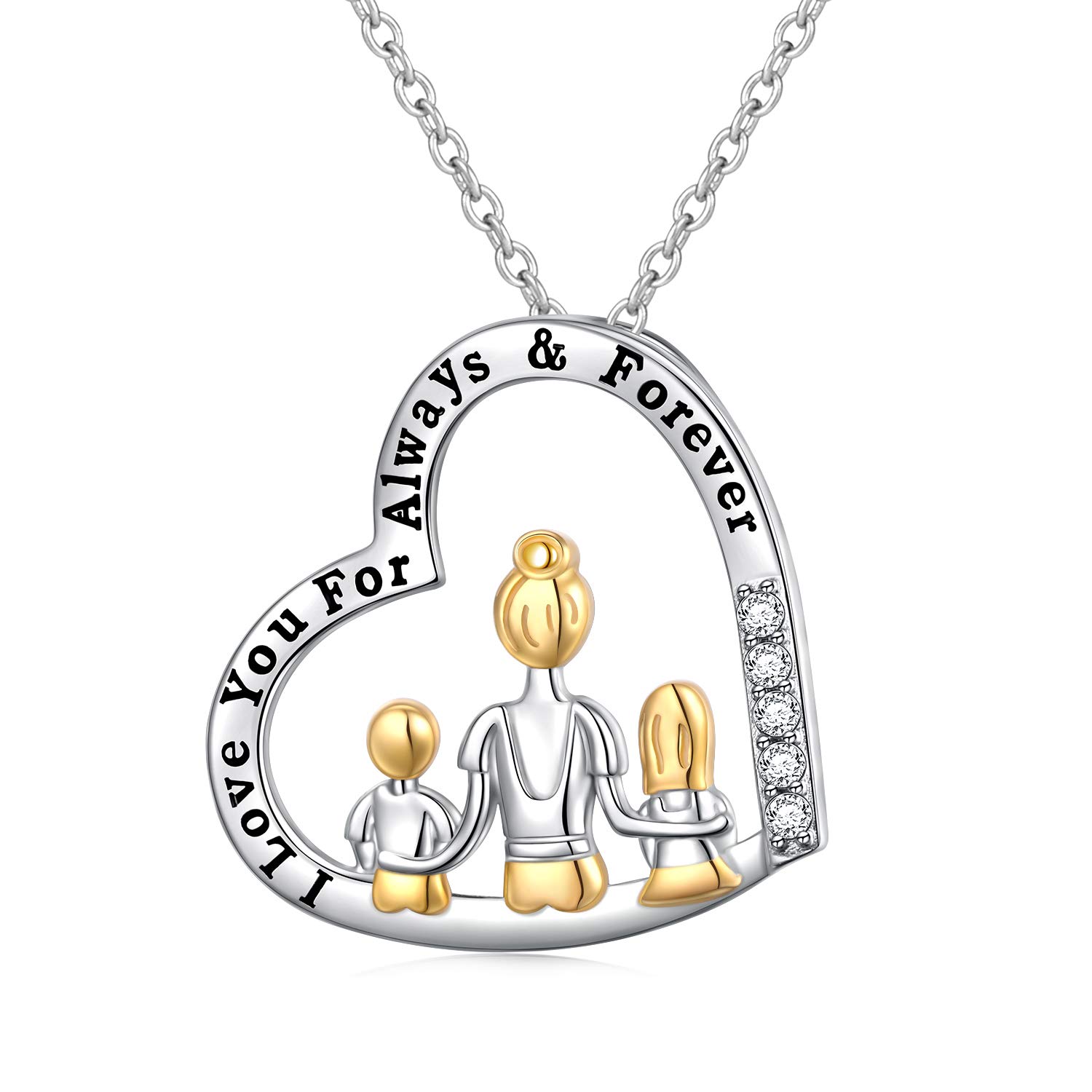 MANVEN Moeder dochter ketting set voor 2/3 moeder geschenken van dochters bijpassende hart sieraden voor moeder van dochter verjaardagscadeaus voor dochter meisjes vrouwen, Metaal, Zirkonia