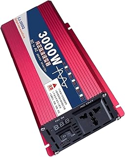 Inversor de Energia da Bateria, Display Digital de 3000 W Inversor de Energia do Carro 12 V CC a 220 V CA Onda Senoidal Pura para Veículos